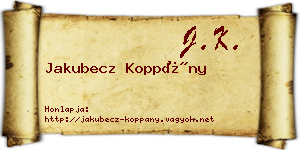 Jakubecz Koppány névjegykártya